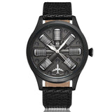 Aircraft Engine Leather Watch - Rebel Heat
