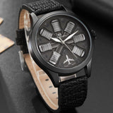 Aircraft Engine Leather Watch - Rebel Heat