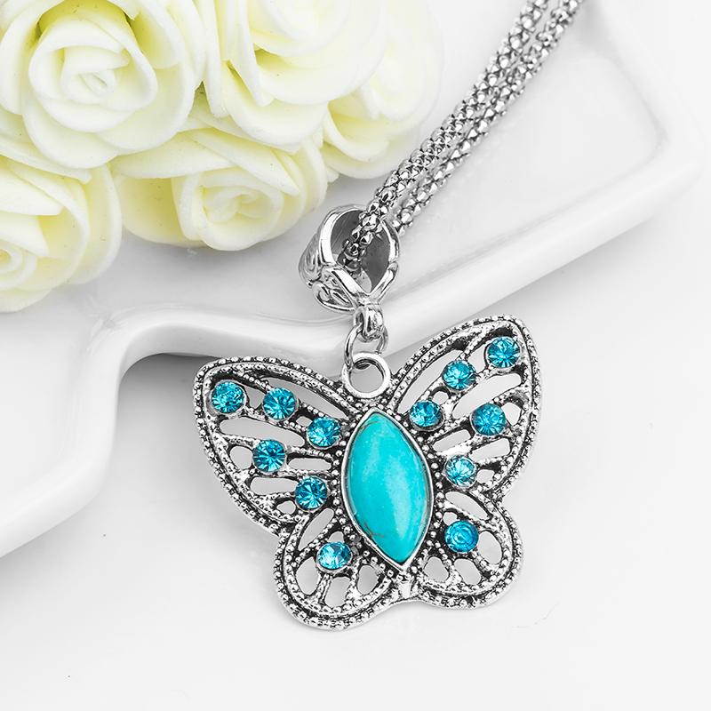 Antique Crystal Butterfly Necklace - Rebel Heat
