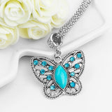 Antique Crystal Butterfly Necklace - Rebel Heat