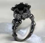 Black Fire Skull Ring - Rebel Heat