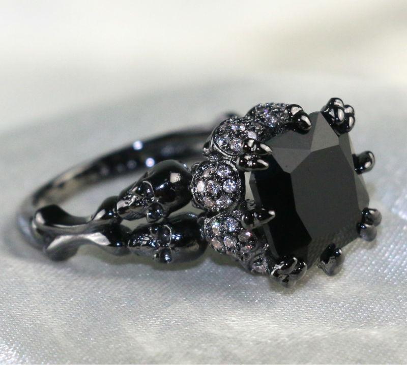 Black Fire Skull Ring - Rebel Heat