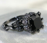 Black Fire Skull Ring - Rebel Heat