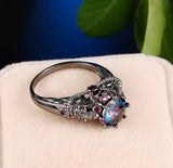 Crystal Opal Skull Ring - Rebel Heat