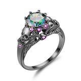 Crystal Opal Skull Ring - Rebel Heat