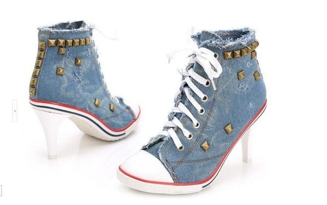 Denim High Heels - Rebel Heat