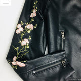 Embroidered Biker Jacket - Rebel Heat