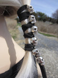 Faux Leather Ponytail Skull Hairtie - Rebel Heat