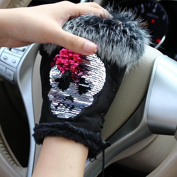 Fingerless Skull Gloves - Rebel Heat