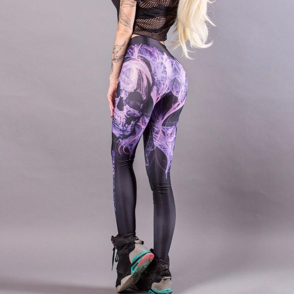 Fire Skull Leggings - Rebel Heat