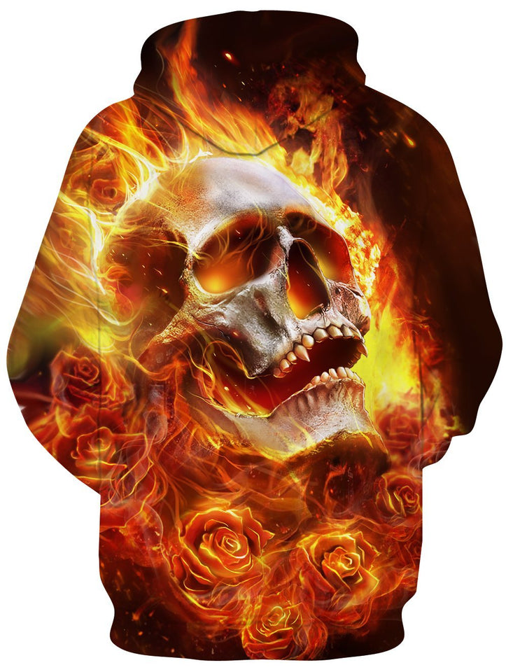 Flowered Lava Skull Hoodie - Rebel Heat