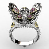 Gothic Butterfly Skull Ring - Rebel Heat