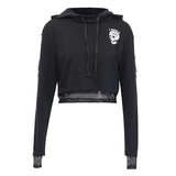 Gothic Cropped Skull Hoodie - Rebel Heat