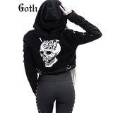 Gothic Cropped Skull Hoodie - Rebel Heat