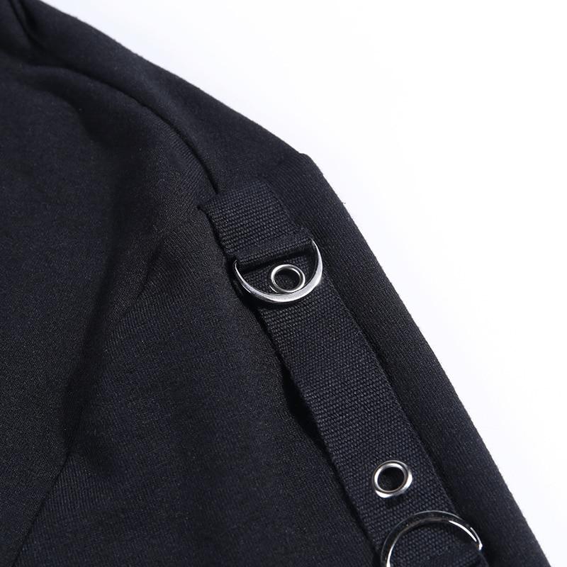 Gothic Cropped Skull Hoodie - Rebel Heat