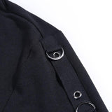 Gothic Cropped Skull Hoodie - Rebel Heat