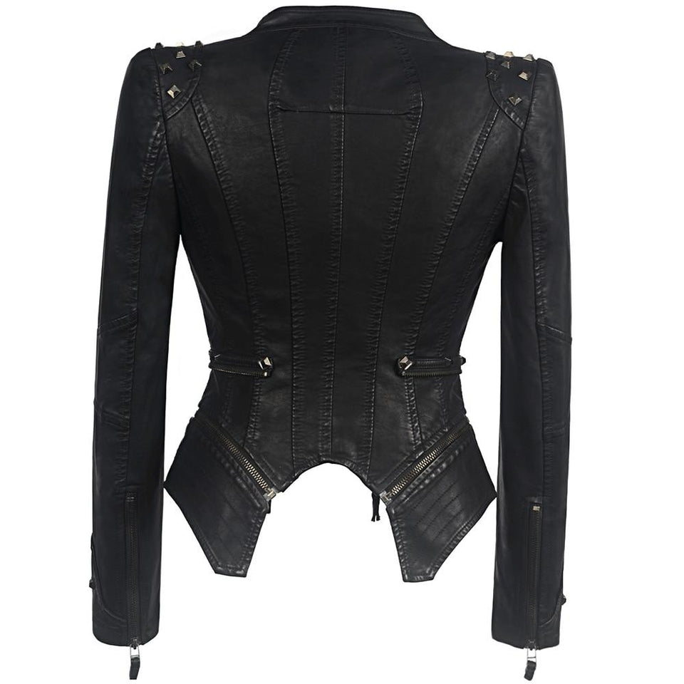 Gothic PU Studded Leather Jacket - Rebel Heat