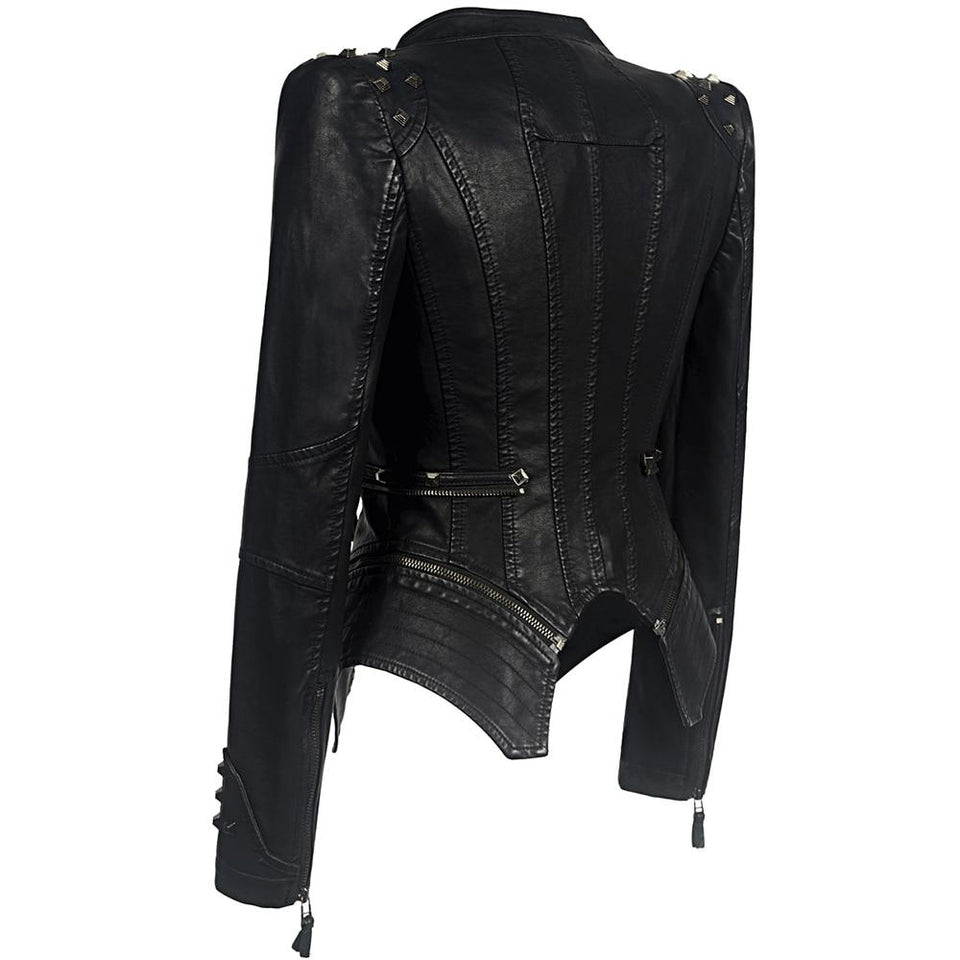 Gothic PU Studded Leather Jacket - Rebel Heat