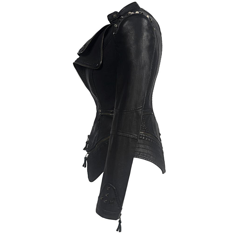 Gothic PU Studded Leather Jacket - Rebel Heat
