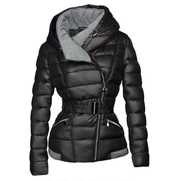 Gothic Puffer Jacket With Belt - Rebel Heat
