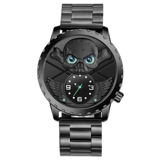 Green Eyes Winged Skull Watch - Rebel Heat