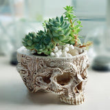 Hand Carved Skull Flower Pot - Rebel Heat