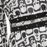 High Waist Hollow Out Skull Dress - Rebel Heat
