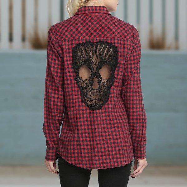 Hollow Out Skull Shirt - Rebel Heat