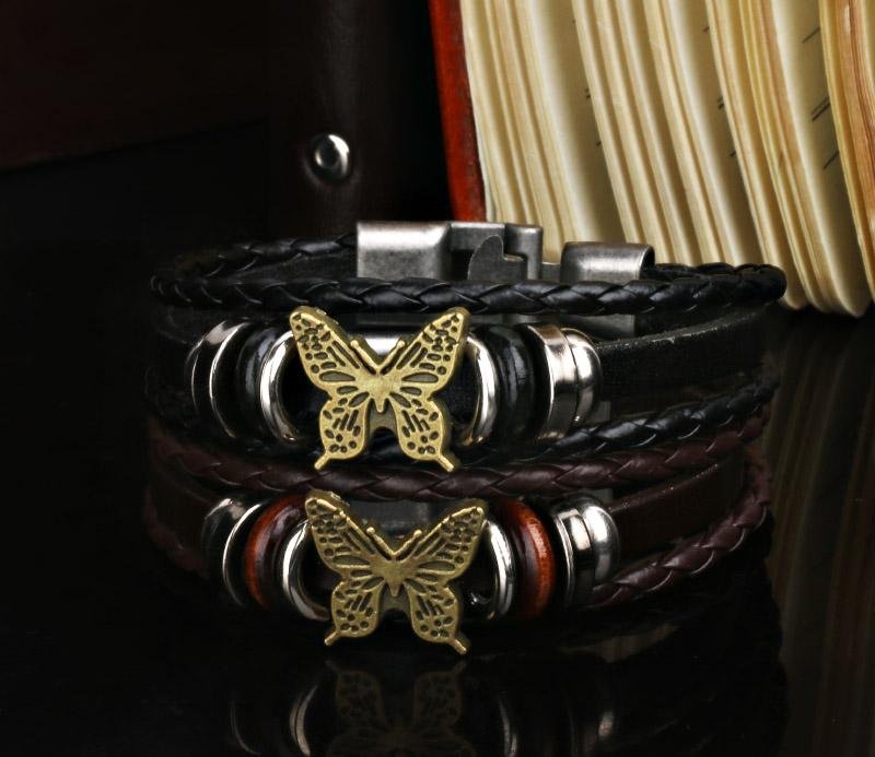 Leather Butterfly Bracelet - Rebel Heat