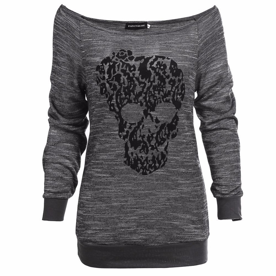 Long Sleeve Skull Tops - Rebel Heat