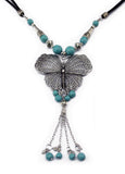 Natural Beads Antique Butterfly Necklace - Rebel Heat