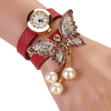 Pearl Butterfly Bracelet-Watch - Rebel Heat