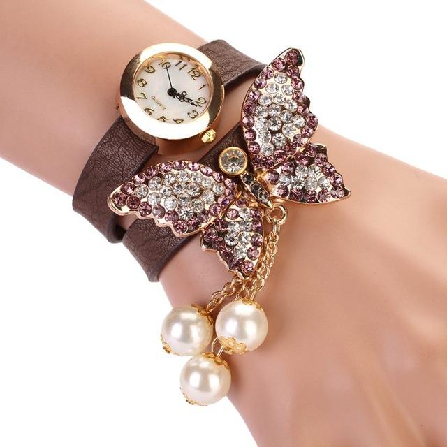 Pearl Butterfly Bracelet-Watch - Rebel Heat