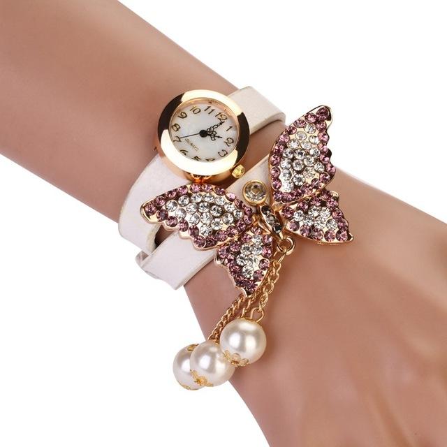 Pearl Butterfly Bracelet-Watch - Rebel Heat