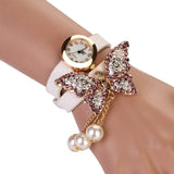 Pearl Butterfly Bracelet-Watch - Rebel Heat