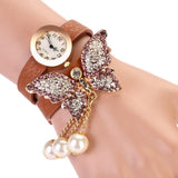 Pearl Butterfly Bracelet-Watch - Rebel Heat