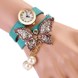 Pearl Butterfly Bracelet-Watch - Rebel Heat