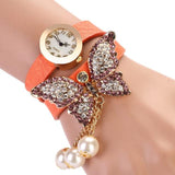 Pearl Butterfly Bracelet-Watch - Rebel Heat