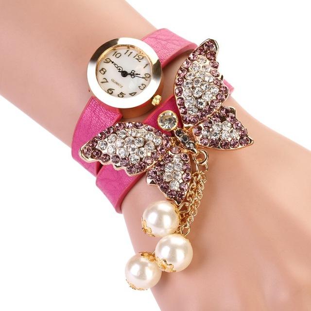 Pearl Butterfly Bracelet-Watch - Rebel Heat