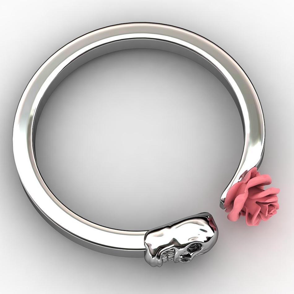Punk Skull Flower Ring - Rebel Heat