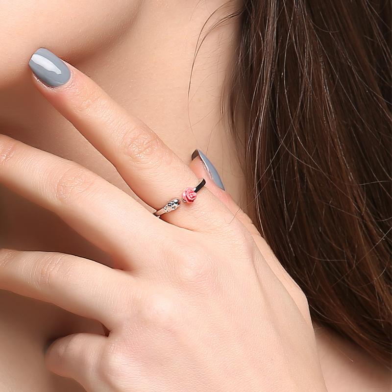 Punk Skull Flower Ring - Rebel Heat