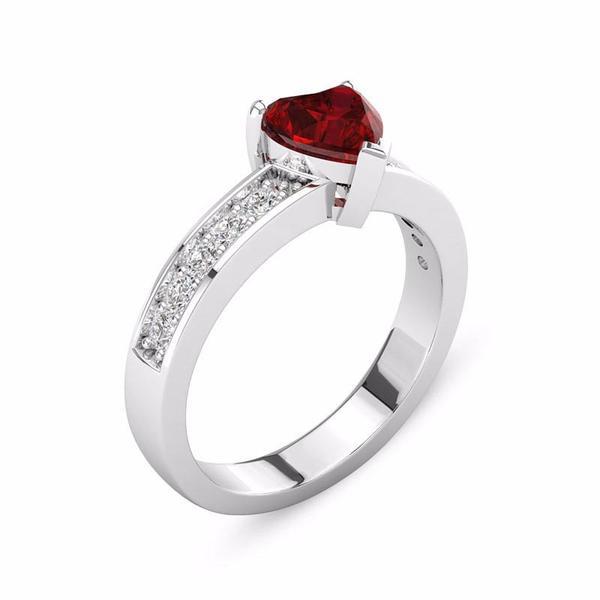 Red Heart Floral Skull Ring - Rebel Heat