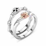 Red Heart Floral Skull Ring - Rebel Heat