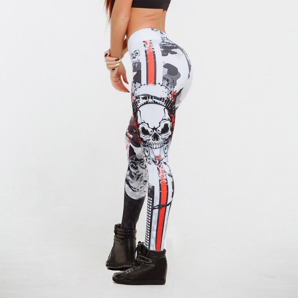 Retro Skull Leggings - Rebel Heat