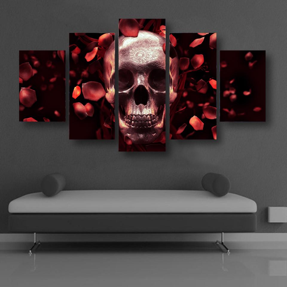 Rose Skull Canvas Print - Rebel Heat