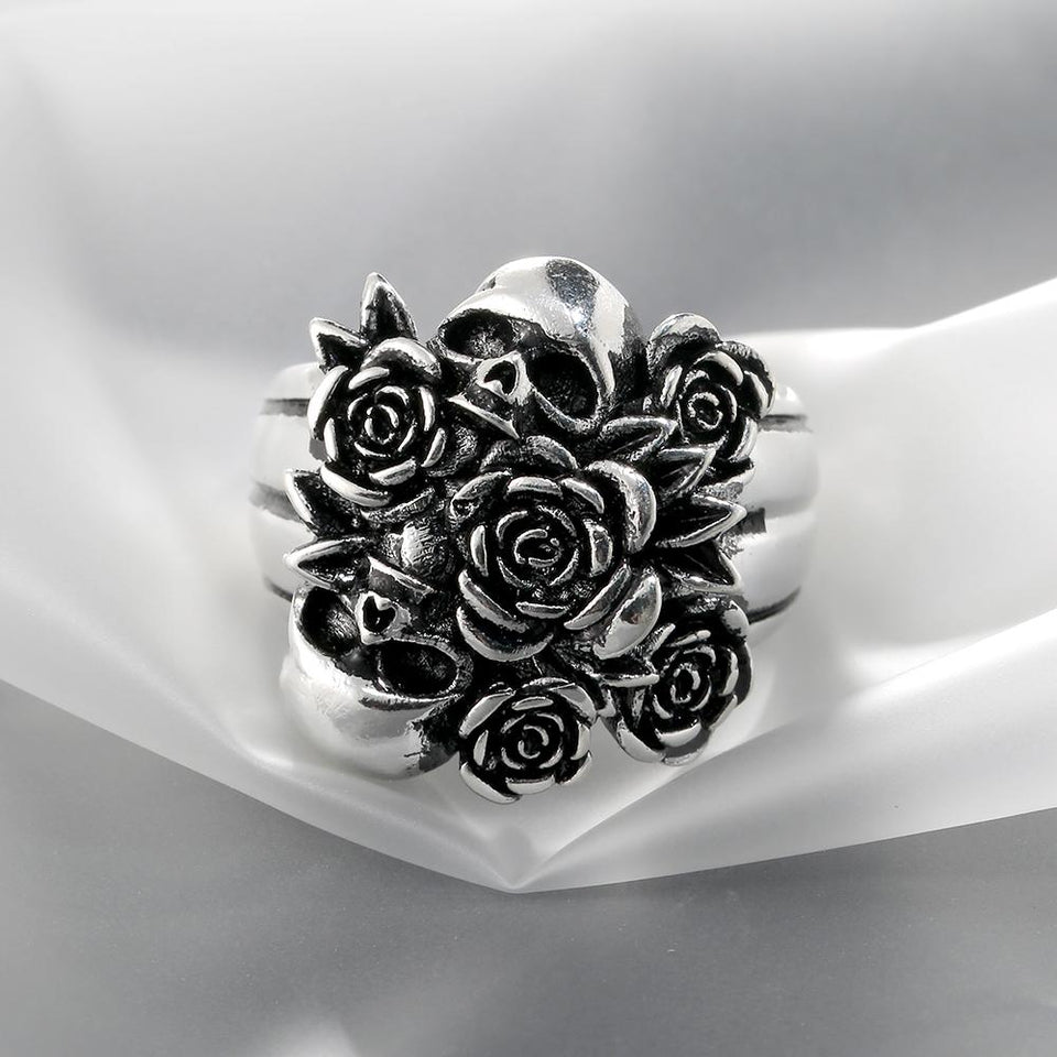 Rose Skull Ring - Rebel Heat