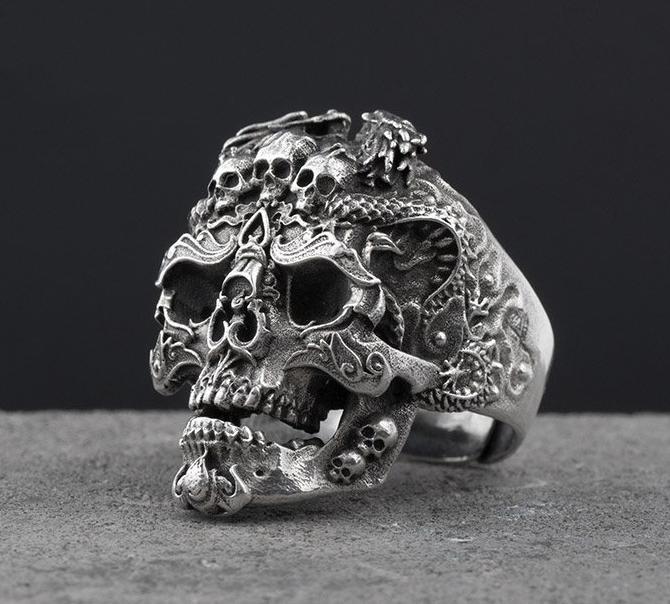 S925 Silver Skull Ring - Rebel Heat