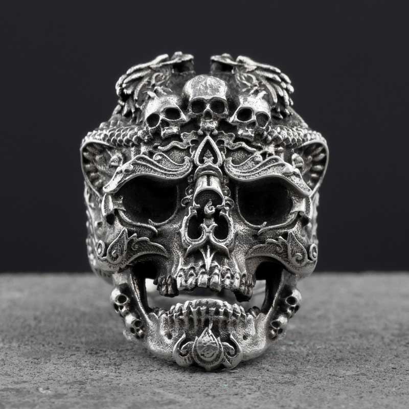 S925 Silver Skull Ring - Rebel Heat