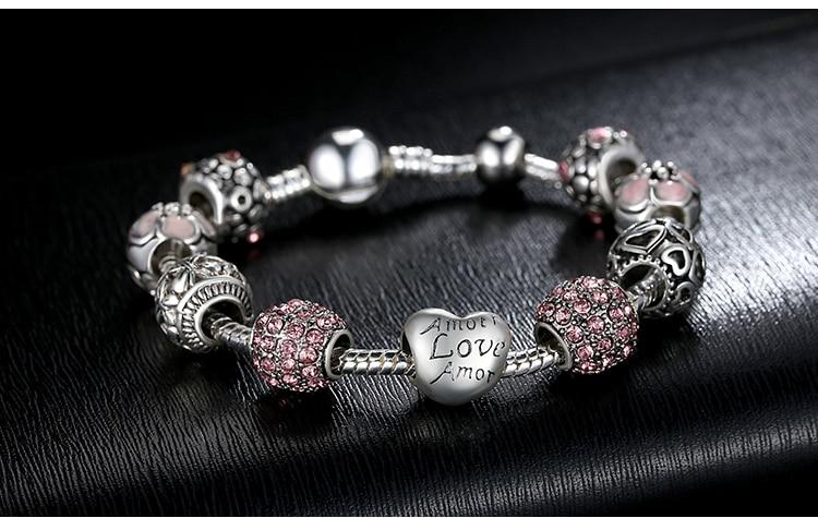 Silver Plated Love Moments Charm Bracelet - Rebel Heat