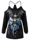 Skull Chains Embellished T-shirt - Rebel Heat